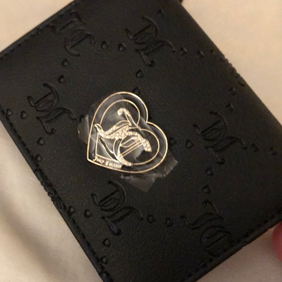 Juicy Couture Liquorice Faux Leather Only You And Me Card Case Key Fob NWT - Picture 15 of 16